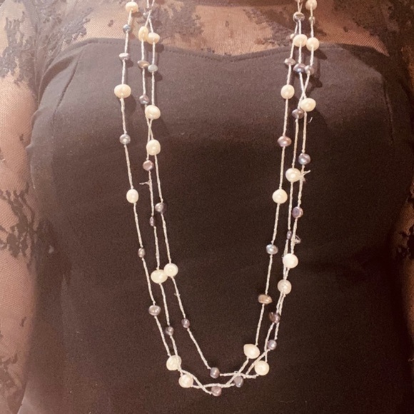 Cultured freshwater pearl beaded necklace 40 inch - Picture 8 of 13